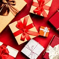 fotomurales/fotomural-navideno-rojo-patron-cajas-regalos- 393905535